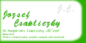 jozsef csapliczky business card